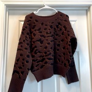 Pink Lily Animal Print Sweater. Size small.